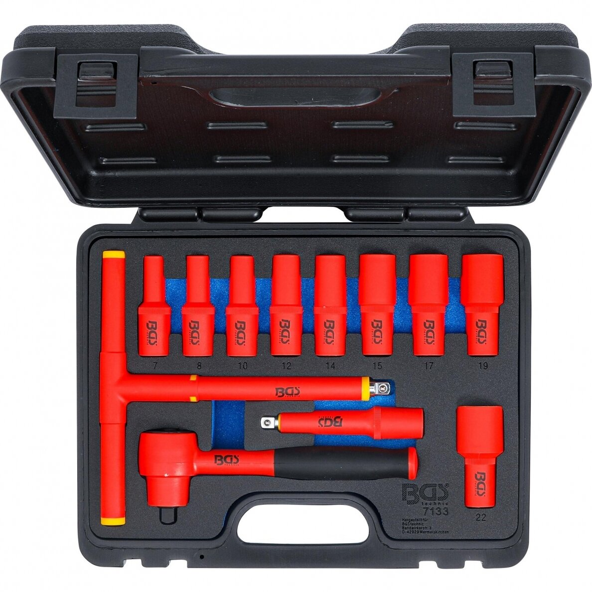 Įrankių ir galvučių rinkinys VDE 10 mm (3/8") , 7 - 22 mm 12 vnt. BGS-technic 5