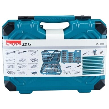 Įrankių komplektas 221vnt. Makita E-10883