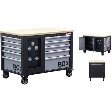 Įrankių vežimėlis 2x5 stalčiai + 1 spintelė (tuščia) BGS Įrankių vežimėlis 2x5 stalčiai + 1 spintelė (tuščia) BGS