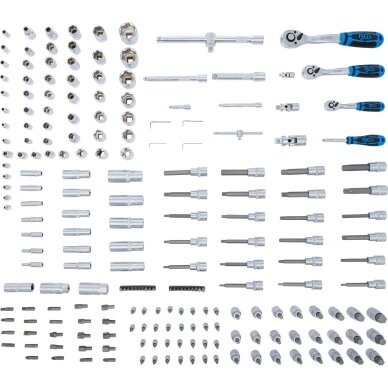 Įrankių dėklas XL: Galvučių rinkinys | 6.3 mm (1/4") / 10 mm (3/8") / 12,5 mm (1/2") | 216 vnt. (74434) BGS Technic 3