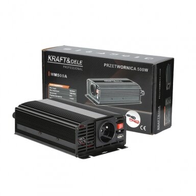 Įtampos keitiklis 500W/1000W 12V - 230V Įtampos keitiklis 500W/1000W 12V - 230V