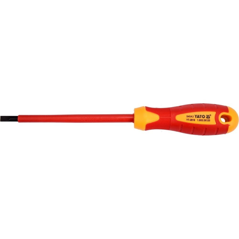 Izoliuotas atsuktuvas elektrikui | 1000V | 5,5x125 mm YATO Izoliuotas atsuktuvas elektrikui | 1000V | 5,5x125 mm YATO