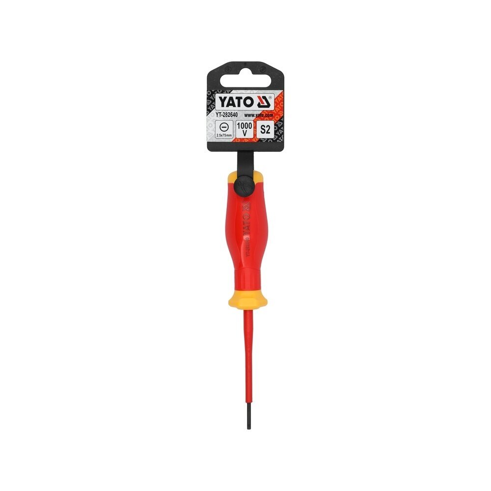Izoliuotas atsuktuvas elektrikui | labai plonas | 1000V | 2,5X75 mm YATO 2 Izoliuotas atsuktuvas elektrikui | labai plonas | 1000V | 2,5X75 mm YATO 2