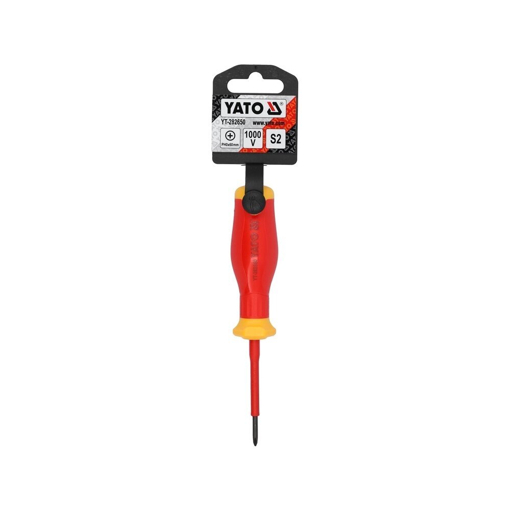 Izoliuotas atsuktuvas elektrikui | labai plonas | 1000V | PH0X60 mm YATO 2 Izoliuotas atsuktuvas elektrikui | labai plonas | 1000V | PH0X60 mm YATO 2