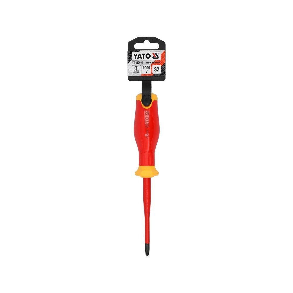 Izoliuotas atsuktuvas elektrikui | labai plonas | 1000V | SL/PH2X100 mm YATO 2 Izoliuotas atsuktuvas elektrikui | labai plonas | 1000V | SL/PH2X100 mm YATO 2