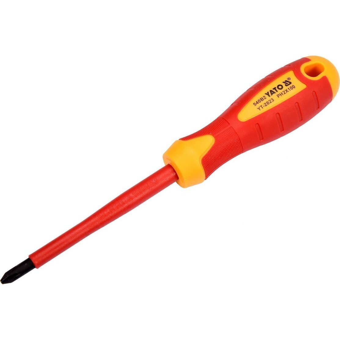 Izoliuotas atsuktuvas elektrikui | 1000V | PH2x100 mm YATO Izoliuotas atsuktuvas elektrikui | 1000V | PH2x100 mm YATO