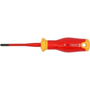 Izoliuotas atsuktuvas elektrikui | labai plonas | 1000V | SL/PH1X80 mm YATO Izoliuotas atsuktuvas elektrikui | labai plonas | 1000V | SL/PH1X80 mm YATO