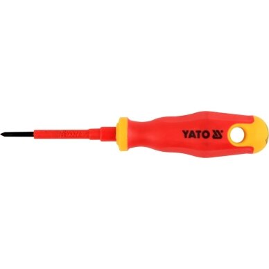 Izoliuotas atsuktuvas elektrikui | 1000V | PH0x60 mm YATO 2 Izoliuotas atsuktuvas elektrikui | 1000V | PH0x60 mm YATO 2