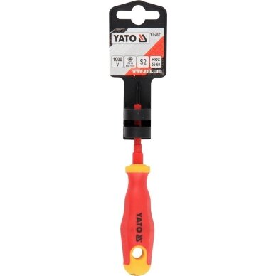Izoliuotas atsuktuvas elektrikui | 1000V | PH0x60 mm YATO 1 Izoliuotas atsuktuvas elektrikui | 1000V | PH0x60 mm YATO 1