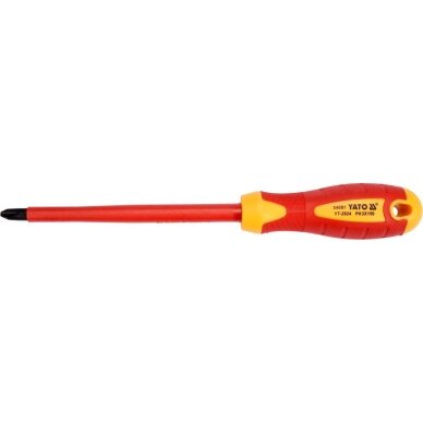 Izoliuotas atsuktuvas elektrikui | 1000V | PH3x150 mm YATO 3 Izoliuotas atsuktuvas elektrikui | 1000V | PH3x150 mm YATO 3