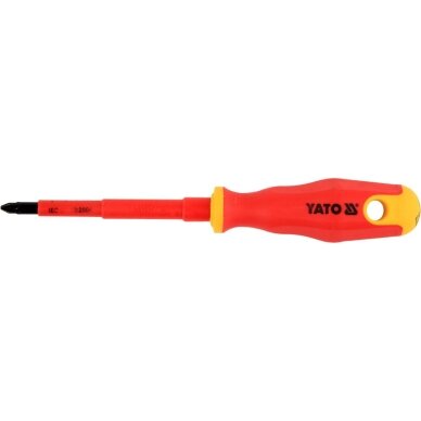 Izoliuotas atsuktuvas elektrikui | 1000V | PZ2x100 mm YATO 2 Izoliuotas atsuktuvas elektrikui | 1000V | PZ2x100 mm YATO 2