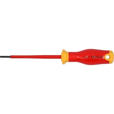 Izoliuotas atsuktuvas elektrikui | labai plonas | 1000V | 3,0X100 mm YATO Izoliuotas atsuktuvas elektrikui | labai plonas | 1000V | 3,0X100 mm YATO