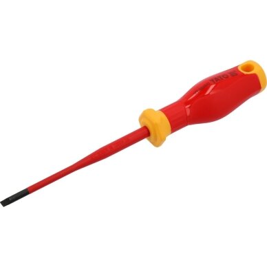 Izoliuotas atsuktuvas elektrikui | labai plonas | 1000V | 4,0X100 mm YATO 1 Izoliuotas atsuktuvas elektrikui | labai plonas | 1000V | 4,0X100 mm YATO 1