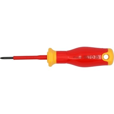 Izoliuotas atsuktuvas elektrikui | labai plonas | 1000V | PH0X60 mm YATO Izoliuotas atsuktuvas elektrikui | labai plonas | 1000V | PH0X60 mm YATO