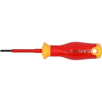 Izoliuotas atsuktuvas elektrikui | labai plonas | 1000V | PZ0X60 mm YATO Izoliuotas atsuktuvas elektrikui | labai plonas | 1000V | PZ0X60 mm YATO