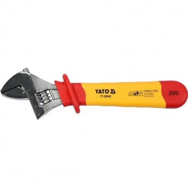 Izoliuotas reguliuojamas raktas 200mm, VDE 1 Izoliuotas reguliuojamas raktas 200mm, VDE 1