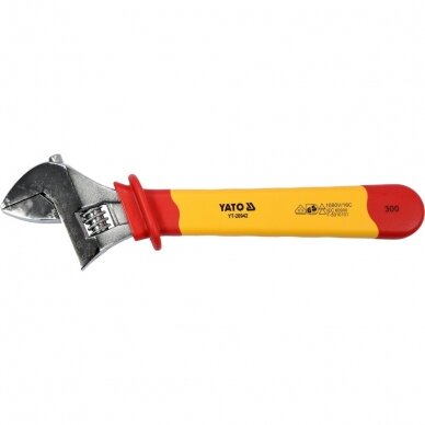 Izoliuotas reguliuojamas raktas 300mm, VDE 1 Izoliuotas reguliuojamas raktas 300mm, VDE 1