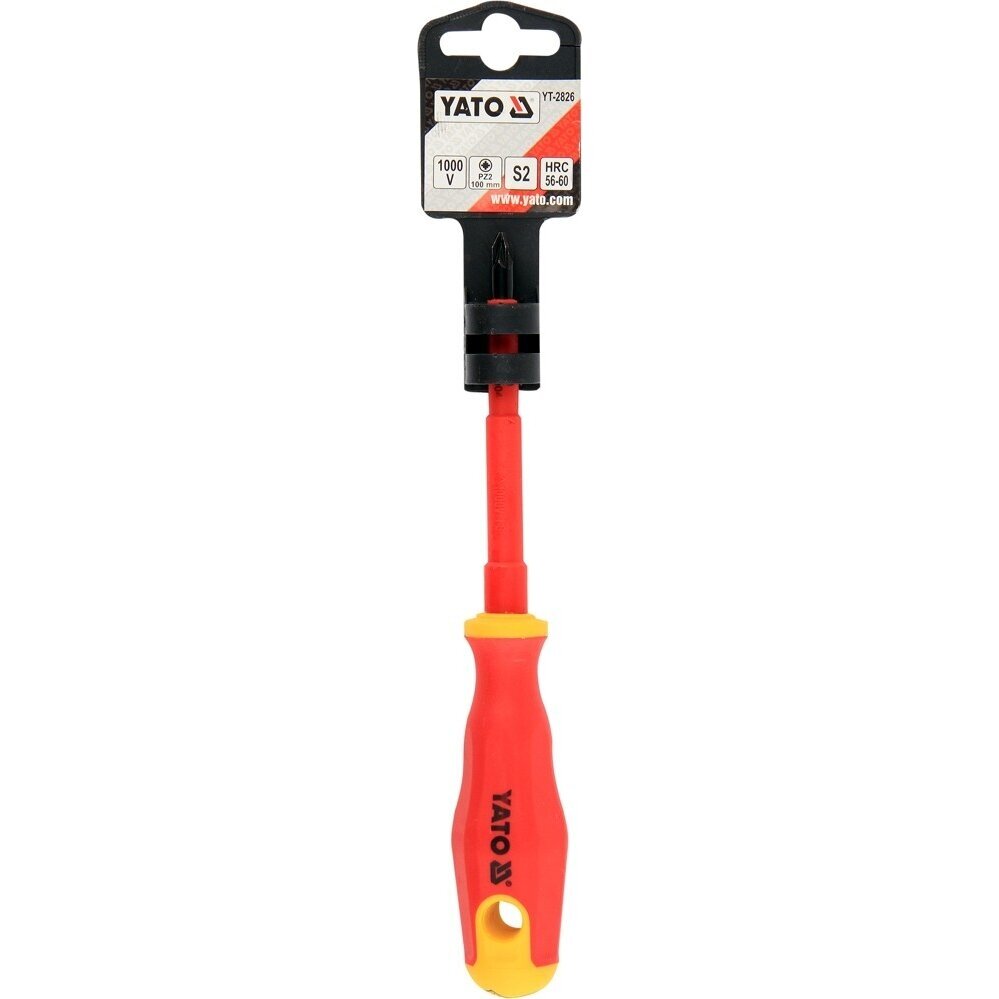 Izoliuotas atsuktuvas elektrikui | 1000V | PZ2x100 mm YATO 1 Izoliuotas atsuktuvas elektrikui | 1000V | PZ2x100 mm YATO 1