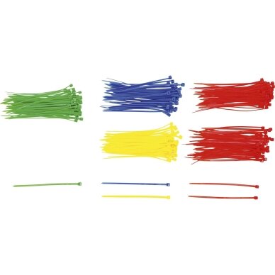Kabelių jungčių asortimentas | spalvoti | 2.4 x 100 mm | 200 vnt. 1