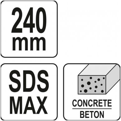 Kaltas betono lyginimui 60x60x240mm SDS-Max YATO 3