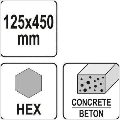 Kaltas plokščias HEX, asfaltui ir betonui 125x450mm YATO 3