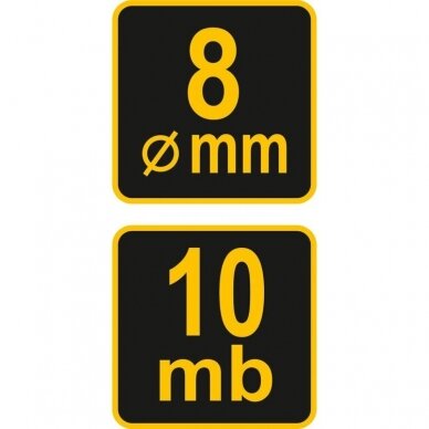 Kaminkrečio pinta virvė 8 mm x 10 m su karabinu 2 Kaminkrečio pinta virvė 8 mm x 10 m su karabinu 2