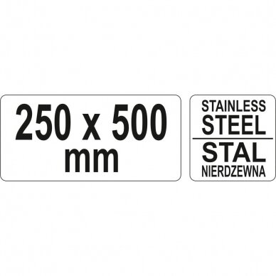 Kampainis 250x500mm, nerūdijantis plienas YATO YT-7084 3 Kampainis 250x500mm, nerūdijantis plienas YATO YT-7084 3