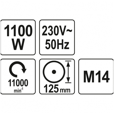 Kampinis šlifuoklis 1100W, 125mm 2