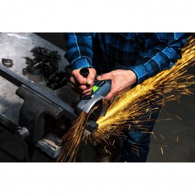 Kampinis šlifuoklis 125mm 1600W Wuber W27477 (+10 pjovimų diskų) 15 Kampinis šlifuoklis 125mm 1600W Wuber W27477 (+10 pjovimų diskų) 15