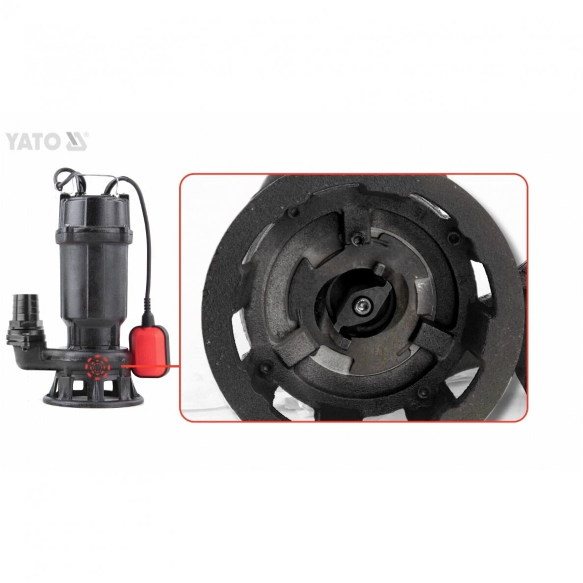 Ketaus siurblys su malūnėliu ir plude 750W (vandens siurblys su malimo sistema) YATO 4