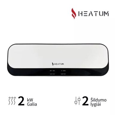 Keraminis sieninis elektrinis šildytuvas Heatum Avo H2000W WIFI Keraminis sieninis elektrinis šildytuvas Heatum Avo H2000W WIFI
