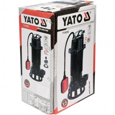 Ketaus siurblys su malūnėliu ir plude 750W (vandens siurblys su malimo sistema) YATO 1