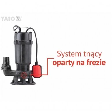 Ketaus siurblys su malūnėliu ir plude 750W (vandens siurblys su malimo sistema) YATO 8