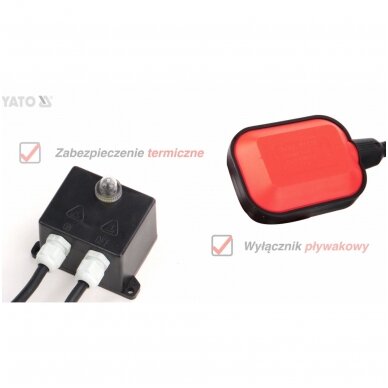 Ketaus siurblys su malūnėliu ir plude 750W (vandens siurblys su malimo sistema) YATO 9