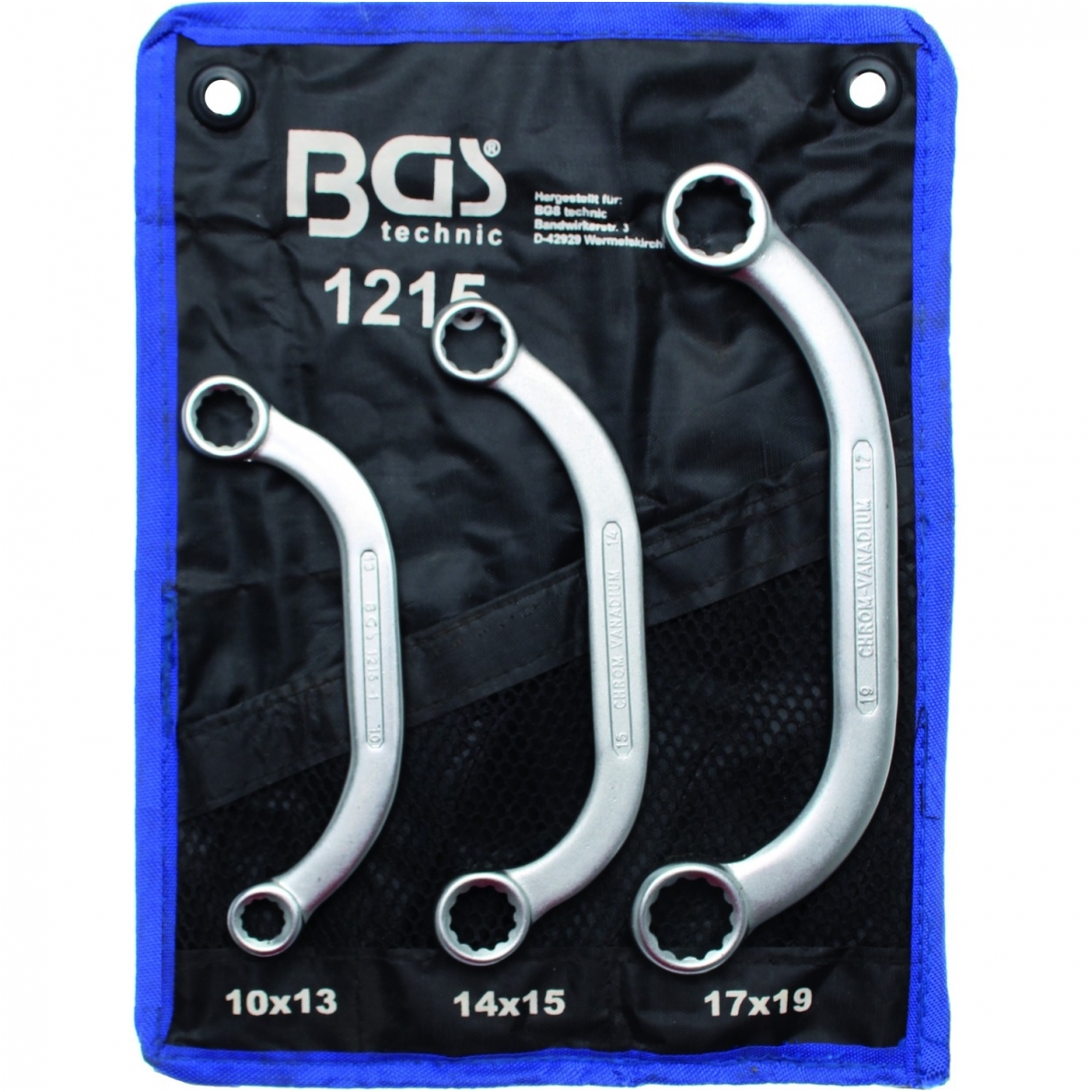Kilpinių raktų komplektas C pusmėnulio formos 10x13-17x19 mm, "Bgs-technic" Kilpinių raktų komplektas C pusmėnulio formos 10x13-17x19 mm, "Bgs-technic"