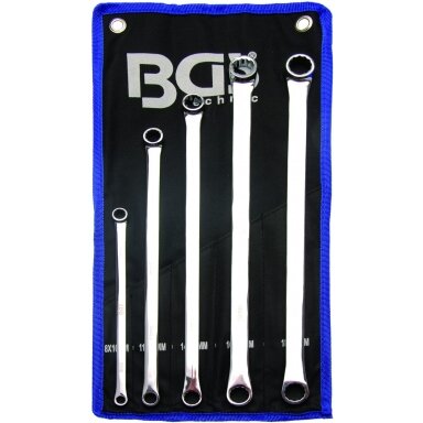 Kilpinių pailgintų raktų komplektas 5 vnt. 8 - 19 mm, "Bgs-technic"