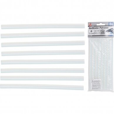 Klijų lazdelės, skaidrios Ø11mm x 200mm, 8vnt. Kraftmann 80857 Klijų lazdelės, skaidrios Ø11mm x 200mm, 8vnt. Kraftmann 80857