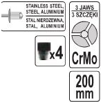 Kniediklis nerūdyjančio plieno kniedėms 2,4-4,8 mm 1