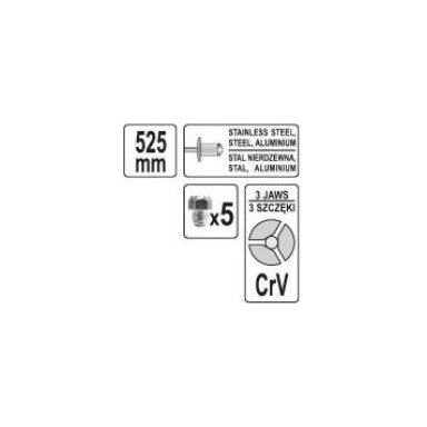 Kniediklis 3,2-6,4 mm, tinka plieninėm kniedėm Yato YT-3610