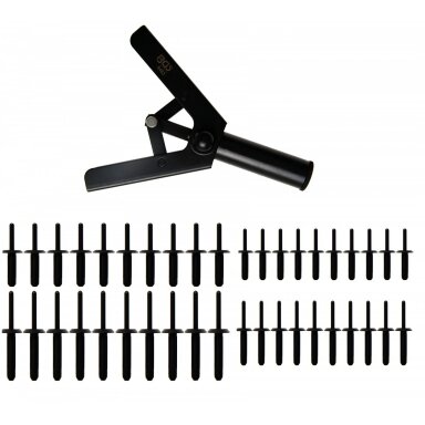 Kniediklis plastikinėms kniedėms su rinkiniu BGS