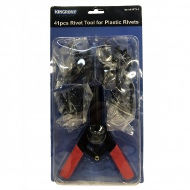 Kniediklis plastikinėms kniedėms su rinkiniu 41 vnt. 5 Kniediklis plastikinėms kniedėms su rinkiniu 41 vnt. 5