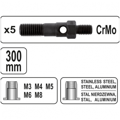 Kniediklis srieginėms kniedėms M3, M4, M5, M6, M8 3