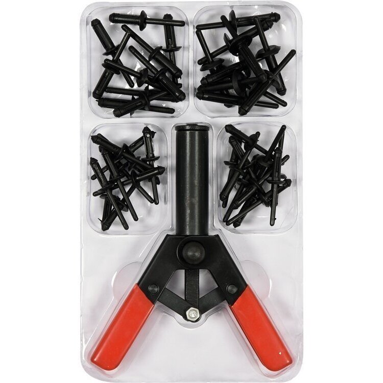 Kniediklis plastikinėms kniedėms su rinkiniu 41vnt. YATO Kniediklis plastikinėms kniedėms su rinkiniu 41vnt. YATO