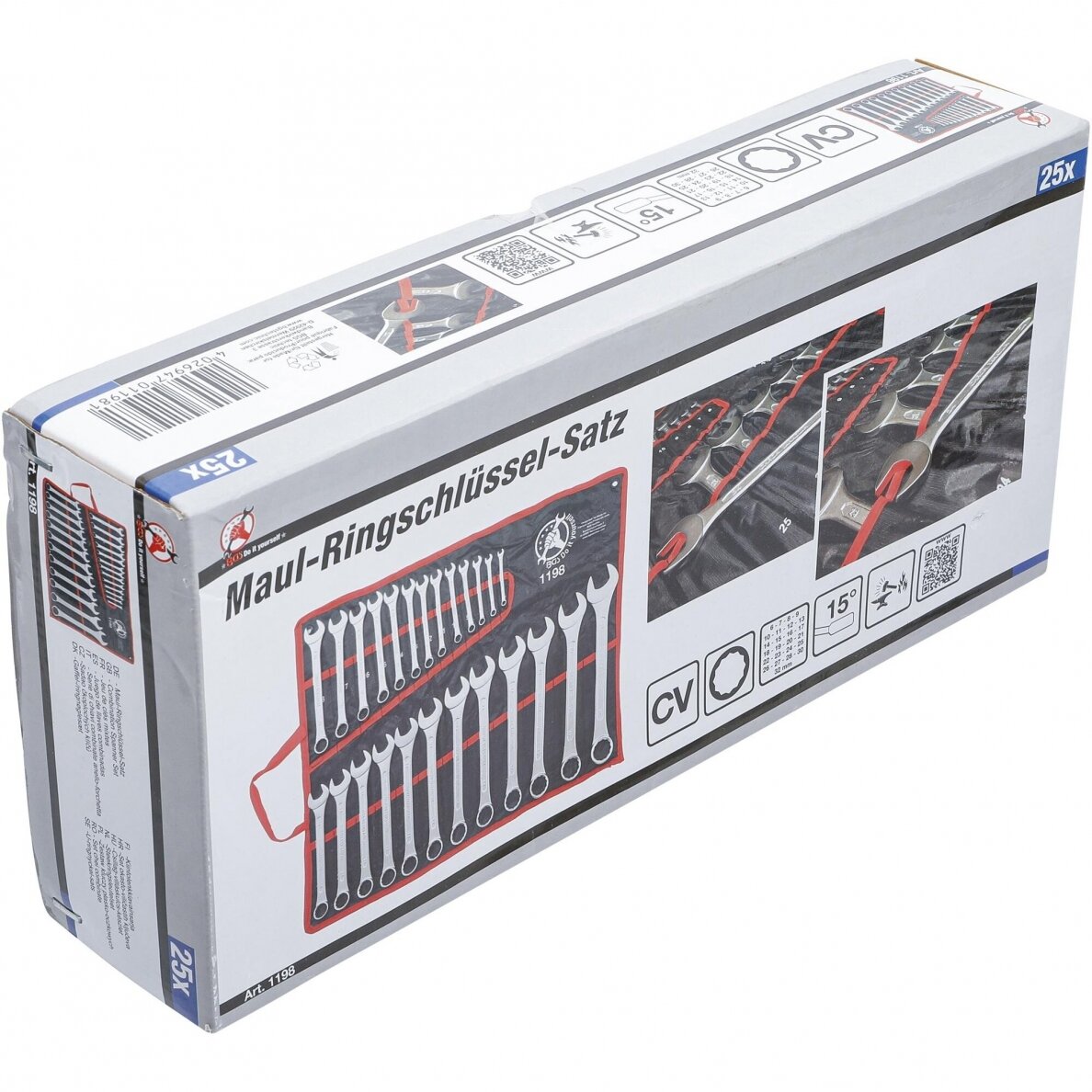 Kombinuotų raktų komplektas 6-32mm 25 vnt. 4 Kombinuotų raktų komplektas 6-32mm 25 vnt. 4