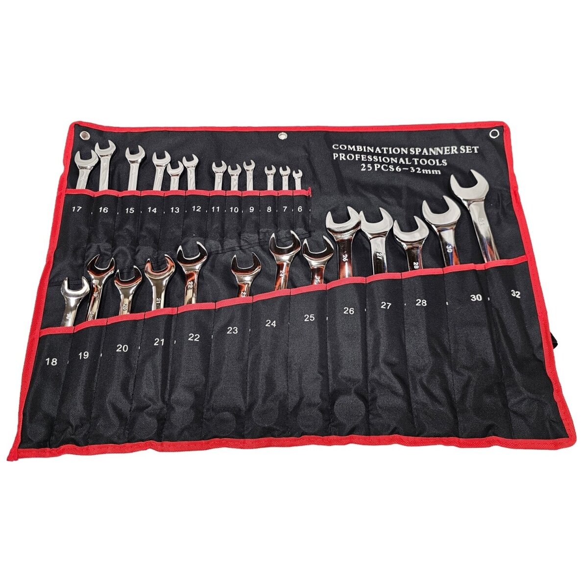 Kombinuotų raktų rinkinys | Cr-V | 6 - 32 mm | 25 vnt. ESSEN TOOLS 1 Kombinuotų raktų rinkinys | Cr-V | 6 - 32 mm | 25 vnt. ESSEN TOOLS 1