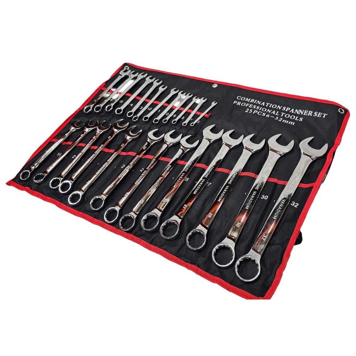 Kombinuotų raktų rinkinys | Cr-V | 6 - 32 mm | 25 vnt. ESSEN TOOLS 5 Kombinuotų raktų rinkinys | Cr-V | 6 - 32 mm | 25 vnt. ESSEN TOOLS 5