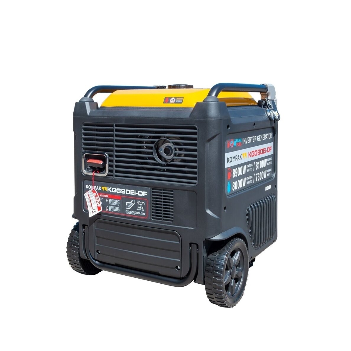 Kompak KGG90Ei-DF dvikuris trifazis inverterinis generatorius su ATS – 8,9 kW, 400/230V, benzinas / dujos 8