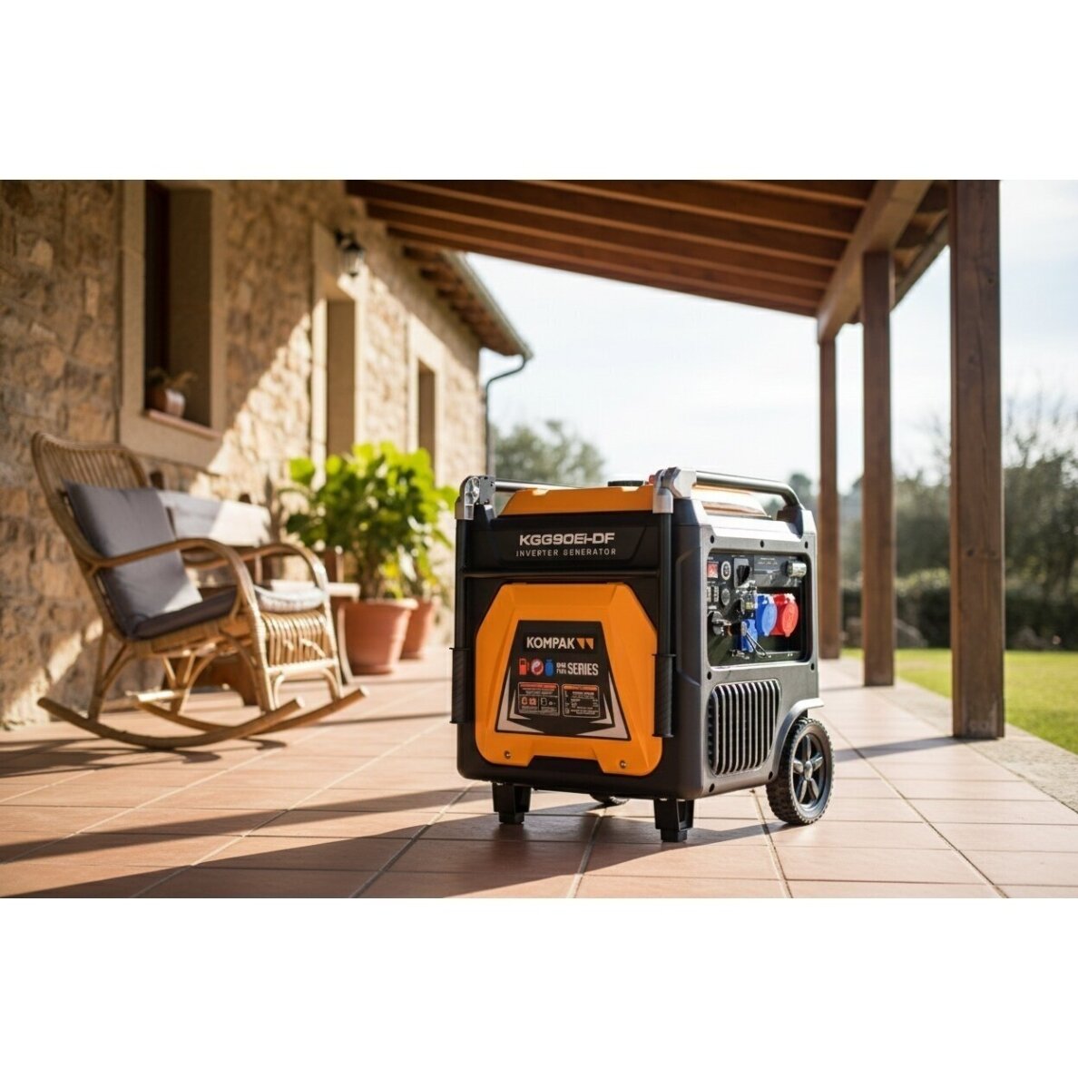 Kompak KGG90Ei-DF dvikuris trifazis inverterinis generatorius su ATS – 8,9 kW, 400/230V, benzinas / dujos 14