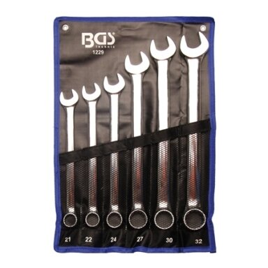 Kombinuotų pailgintų raktų komplektas 21-32mm 6vnt BGS 1229 Kombinuotų pailgintų raktų komplektas 21-32mm 6vnt BGS 1229