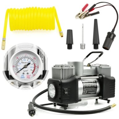 Kompresorius automobilinis 12V, 250W, 2 cilindrai GEKO G01265